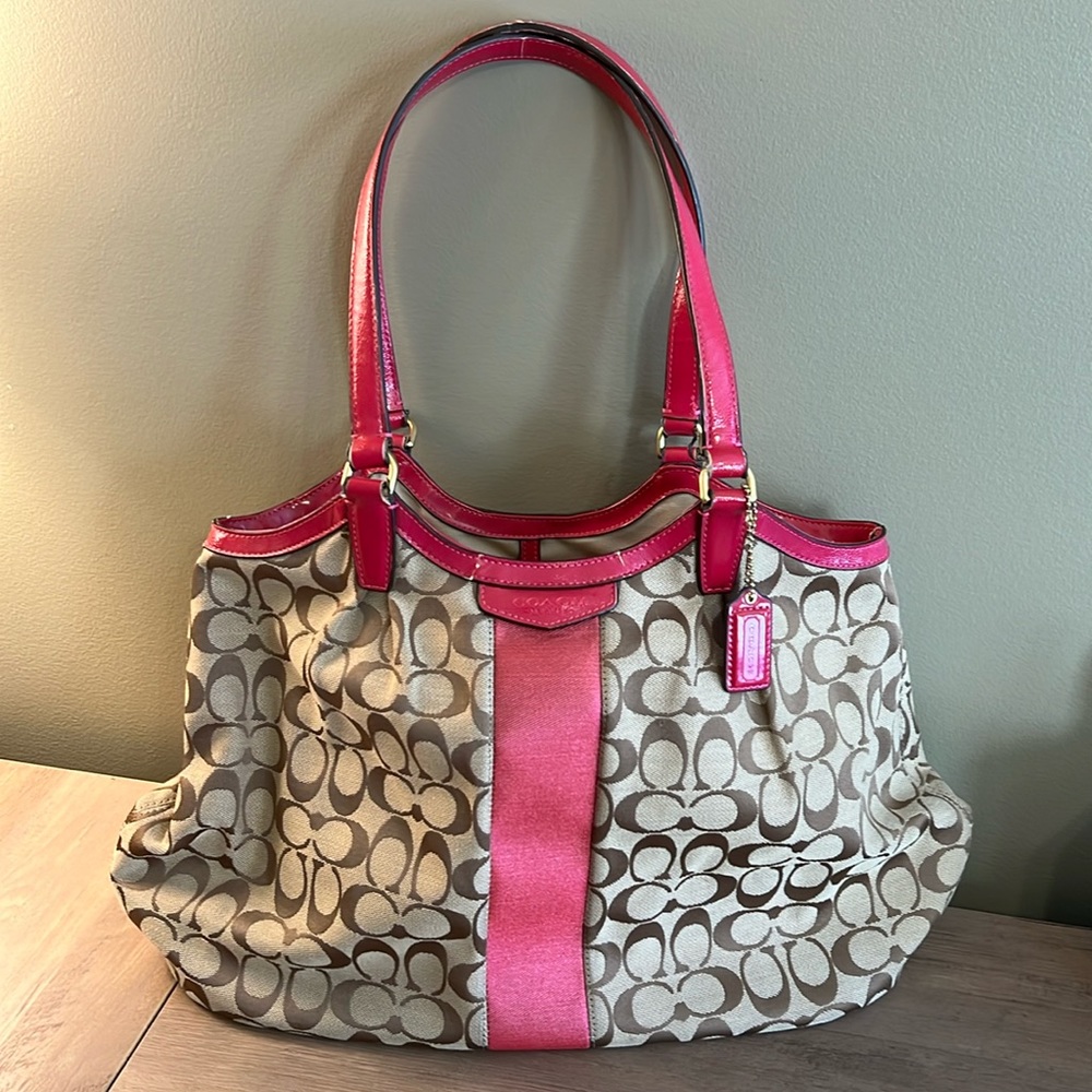 Signature Coach Double Strap Handbag